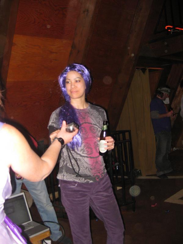 Sandy purple wig